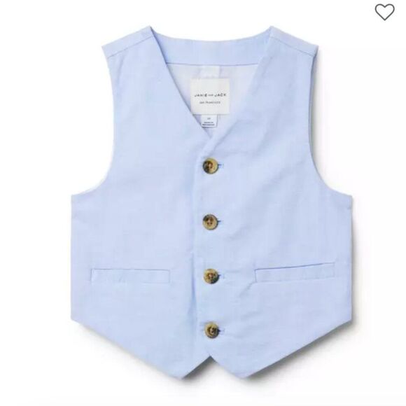 Janie and Jack 100049369 Blue Oxford Suit Vest size 4 NWT - Picture 1 of 8